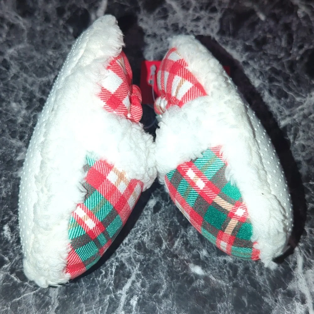 JAMMIES for FAMILIES Baby Plaid Scruff Slippers 6-9M